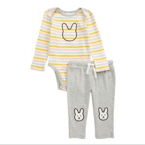 Nordstrom Bunny Onesie and Pant Set